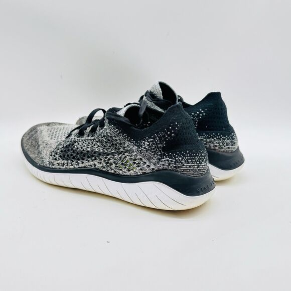 Nike Free RN Flyknit Womens 8 Gray Black White Oreo Running Shoes Sneakers - Picture 5 of 11
